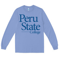 Colony Blue Peru State College Wordmark Long Sleeve Tee - linhVisuals