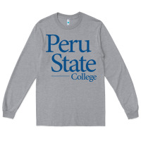 Heather Grey Peru State College Wordmark Long Sleeve Tee - linhVisuals