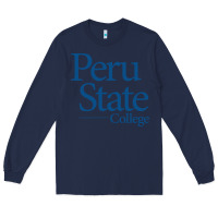 Navy Peru State College Wordmark Long Sleeve Tee - linhVisuals