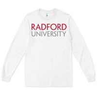 White Radford University Wordmark Long Sleeve Tee - linhVisuals