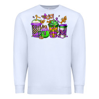 White mardi gras crawfish coffee Premium Sweatshirt - Jasminsmagicworld