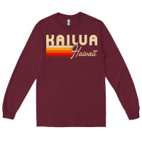 Burgundy kailua hawaii Long Sleeve Tee - linhVisuals