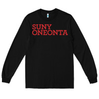 Black Suny Oneonta Wordmark Long Sleeve Tee - linhVisuals
