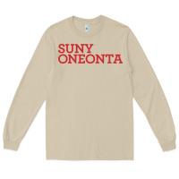 Mushroom Suny Oneonta Wordmark Long Sleeve Tee - linhVisuals
