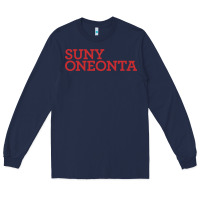 Navy Suny Oneonta Wordmark Long Sleeve Tee - linhVisuals