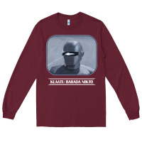 Burgundy klaatu barada nikto Long Sleeve Tee - linhVisuals