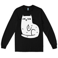Cat Giving The Finger Long Sleeve Tee | Teevron