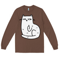 Chestnut cat giving the finger Long Sleeve Tee - linhVisuals