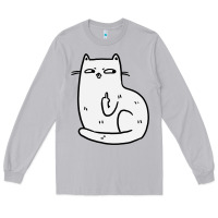 Moon Dust cat giving the finger Long Sleeve Tee - linhVisuals