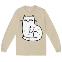 Mushroom cat giving the finger Long Sleeve Tee - linhVisuals