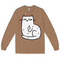 Toasted Coconut cat giving the finger Long Sleeve Tee - linhVisuals