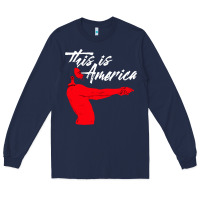 Navy this is america meme Long Sleeve Tee - linhVisuals