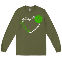Army Green love pickleball women Long Sleeve Tee - linhVisuals