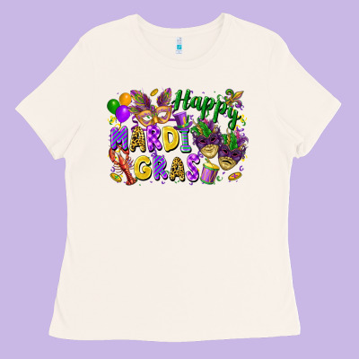 Happy Mardi Gras Ladies Tee Designed By Fadigitalartstudio