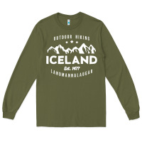 Army Green iceland hiking landmannalaugar est 1477 Long Sleeve Tee - linhVisuals
