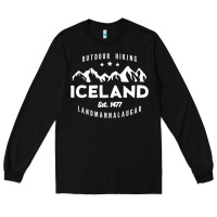 Black iceland hiking landmannalaugar est 1477 Long Sleeve Tee - linhVisuals