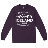 Plum iceland hiking landmannalaugar est 1477 Long Sleeve Tee - linhVisuals