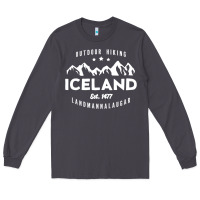 Smoke iceland hiking landmannalaugar est 1477 Long Sleeve Tee - linhVisuals