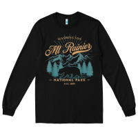 Black mount rainier national park washington usa vacation hiking Long Sleeve Tee - linhVisuals