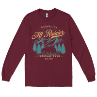 Burgundy mount rainier national park washington usa vacation hiking Long Sleeve Tee - linhVisuals