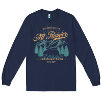 Navy mount rainier national park washington usa vacation hiking Long Sleeve Tee - linhVisuals