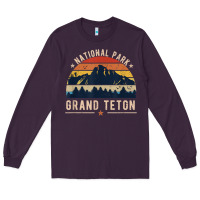 Plum national park grand teton vintage retro hiking Long Sleeve Tee - linhVisuals