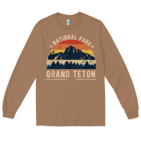 Toasted Coconut national park grand teton vintage retro hiking Long Sleeve Tee - linhVisuals