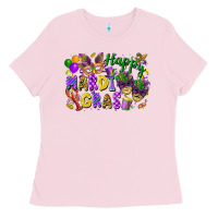 Bubblegum Pink happy mardi gras Ladies Tee - FaDigitalArtStudio
