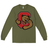 Army Green Cornell Big Red Long Sleeve Tee - linhVisuals