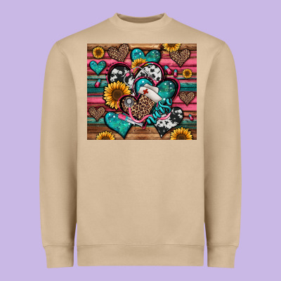 Nurse Hearts Heavyweight Sweatshirt Designed By Jasminsmagicworld