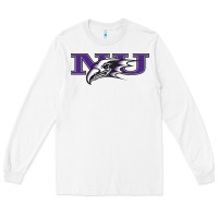 White Niagara Purple Eagles Long Sleeve Tee - linhVisuals
