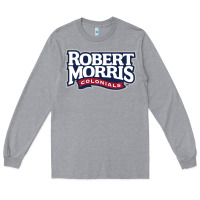 Heather Grey Robert Morris Colonials Wordmark Long Sleeve Tee - linhVisuals