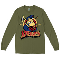 Army Green peoria rivermen Long Sleeve Tee - linhVisuals