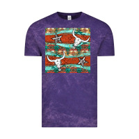 Cloud Purple western aztec bull skull stars seamless pattern Vintage Tee - BundleAndBundleShop