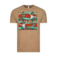 Vintage Coffee western aztec bull skull stars seamless pattern Vintage Tee - BundleAndBundleShop