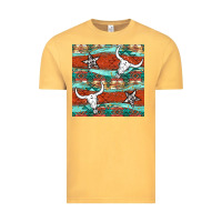 Vintage Mustard western aztec bull skull stars seamless pattern Vintage Tee - BundleAndBundleShop