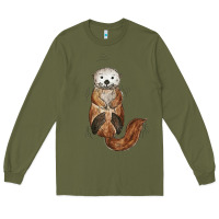 Army Green otter Long Sleeve Tee - linhVisuals
