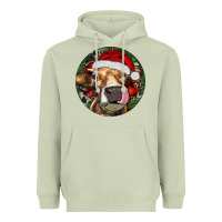 Matcha Hereford Cow Christmas Heavyweight Hoodie - RanaPortraitStore