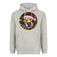 Moon Dust Hereford Cow Christmas Heavyweight Hoodie - RanaPortraitStore