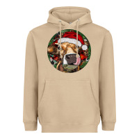 Mushroom Hereford Cow Christmas Heavyweight Hoodie - RanaPortraitStore