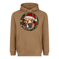 Toasted Coconut Hereford Cow Christmas Heavyweight Hoodie - RanaPortraitStore