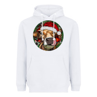 White Hereford Cow Christmas Heavyweight Hoodie - RanaPortraitStore