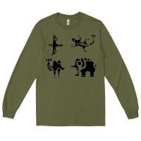 Army Green divine beasts symbols Long Sleeve Tee - linhVisuals