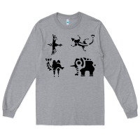 Heather Grey divine beasts symbols Long Sleeve Tee - linhVisuals