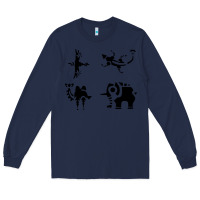 Navy divine beasts symbols Long Sleeve Tee - linhVisuals