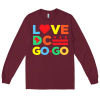 Burgundy #love dc go go Long Sleeve Tee - linhVisuals