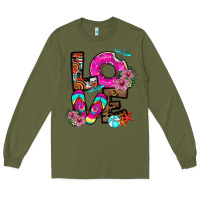 Army Green Love Summer Long Sleeve Tee - CowhideDigitalArt
