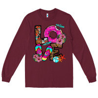 Burgundy Love Summer Long Sleeve Tee - CowhideDigitalArt