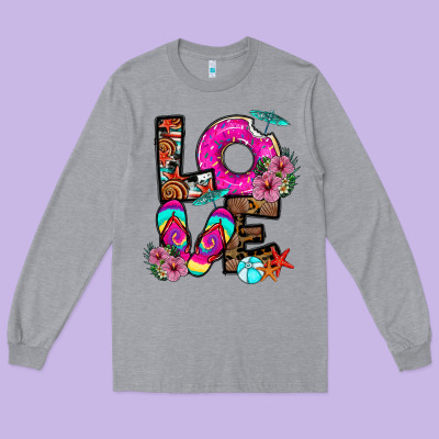 Love Summer Long Sleeve Tee Designed By Cowhidedigitalart