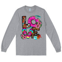 Heather Grey Love Summer Long Sleeve Tee - CowhideDigitalArt